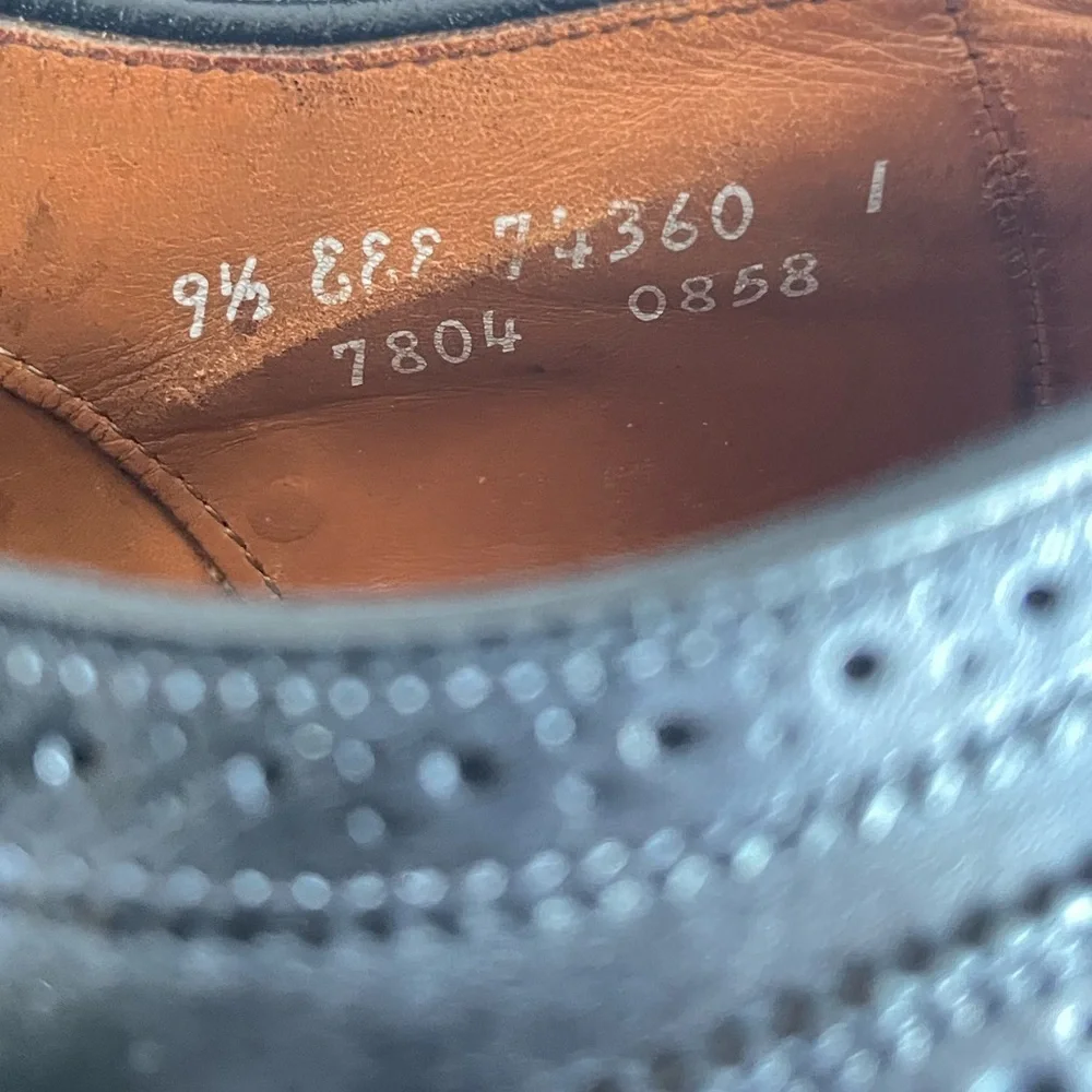 Allen Edmonds McAllister Oxford Wingtip Dress Shoes Black Leather 9.5
